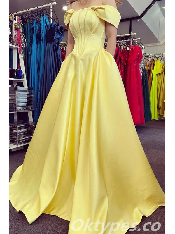Sexy Satin Off Shoulder Sleeveless A-Line Long Prom Dresses/Graduation Dresses With Pockets,PDS0443 Sexy Satin Off Shoulder Sleeveless A-Line Long Prom Dresses/Graduation Dresses With Pockets,PDS0443