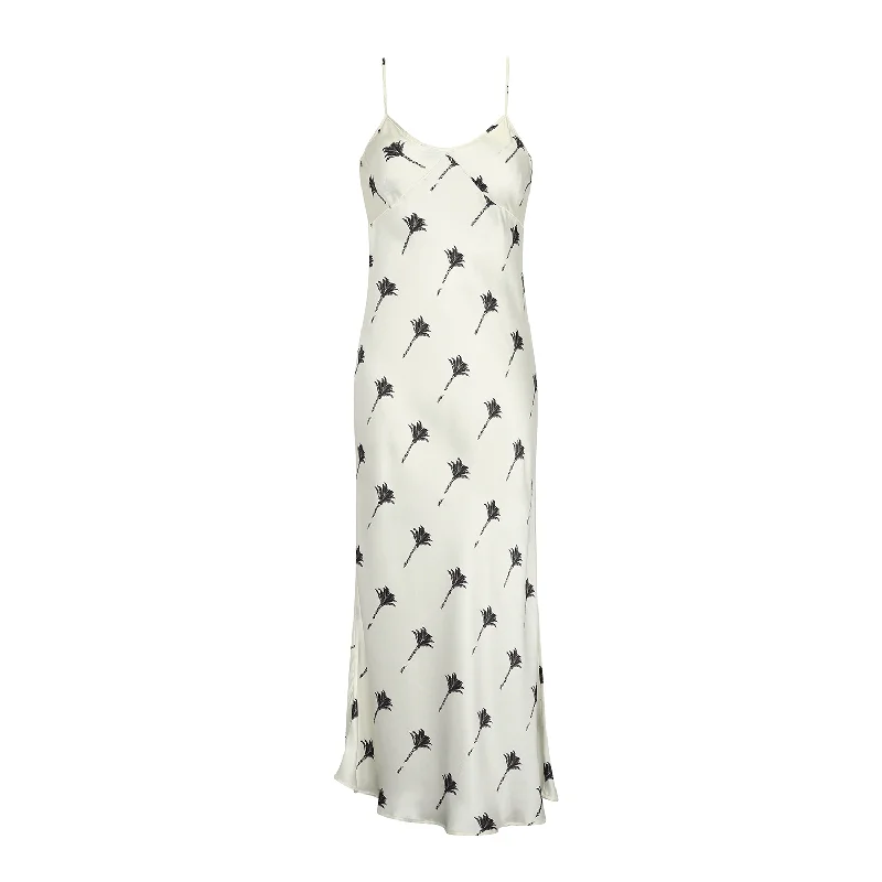 MIDI SLIP DRESS 100% SILK THE PALMS 297A