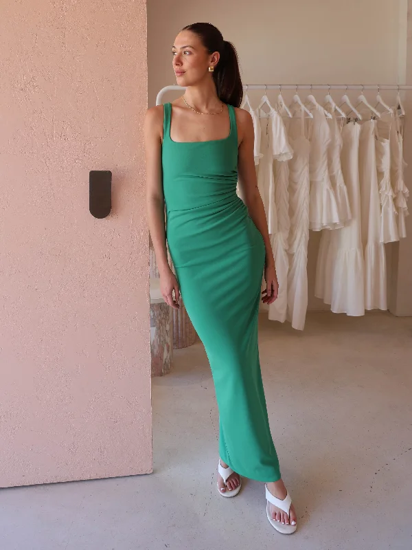By Nicola Theo Squareneck Dress in Verde