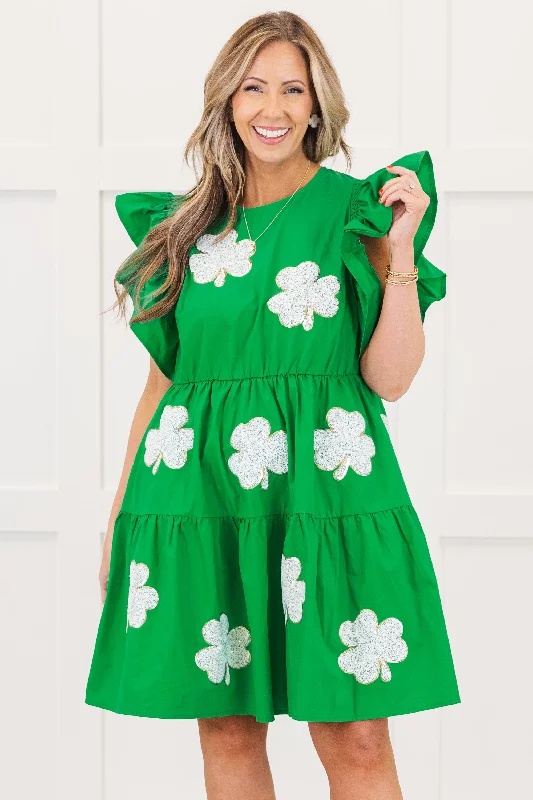Clover Charm Dress, Green
