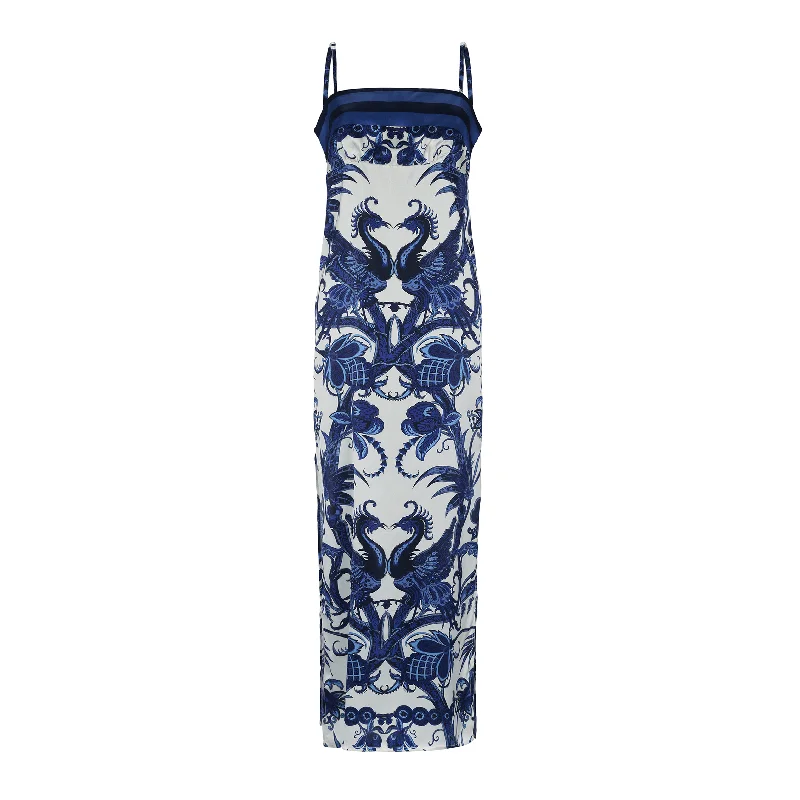 SLIP DRESS SILK SHANGRI LA AZUL 94