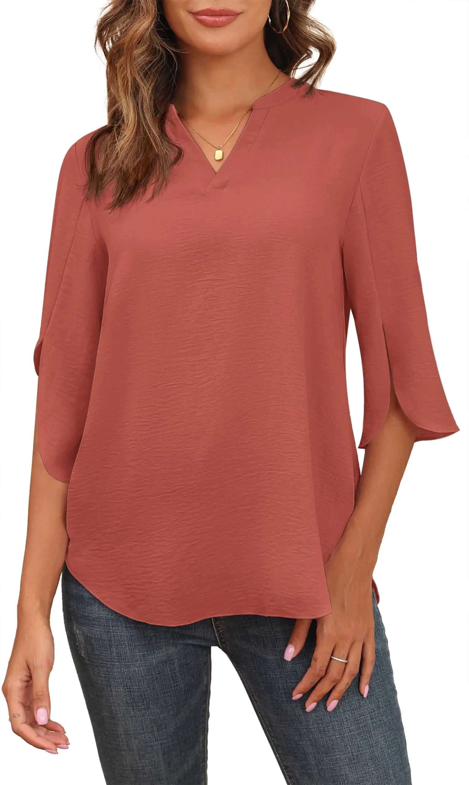 Summer Chiffon Blouse V-Neck Short Sleeve Blouse
