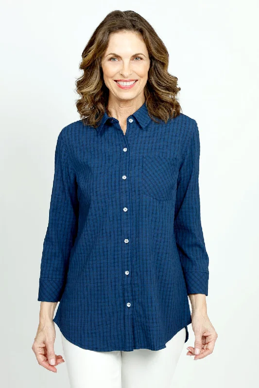 Beau Chemise New Plaid Barbara Bedford Blouse Floral Print Blouse