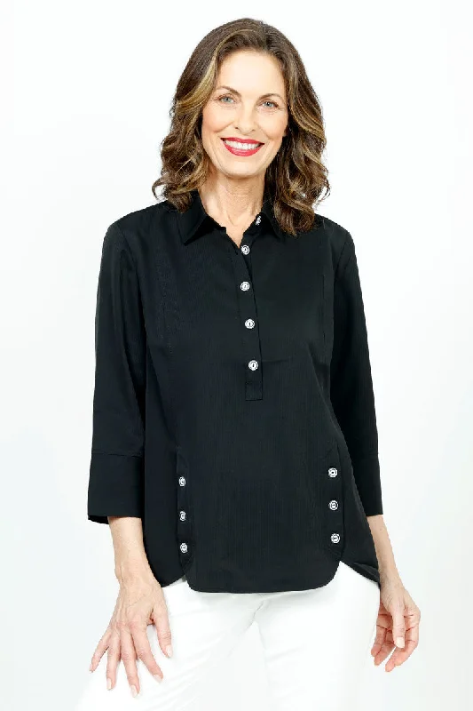 Beau Chemise Tulip Hem Blouse Elegant Silk Blouse
