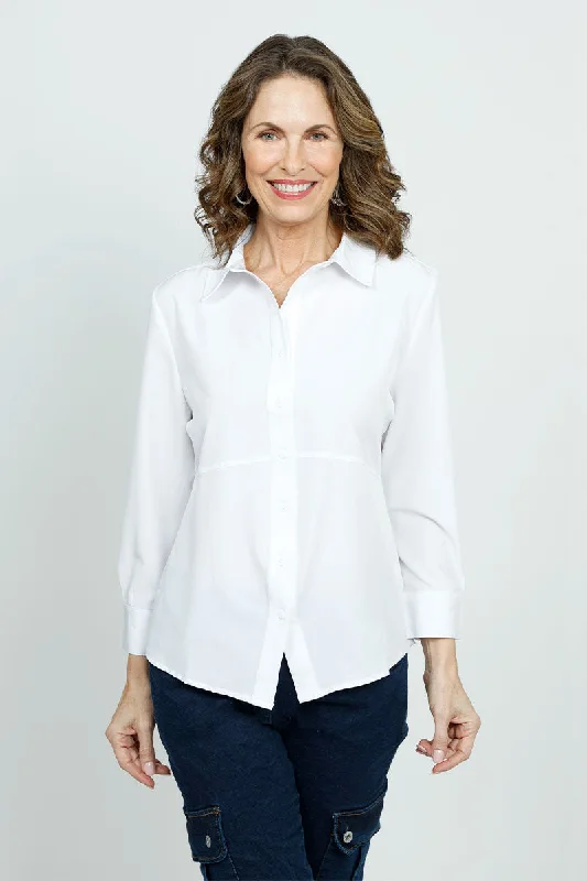 Cali Girls Angled Blouse Feminine Satin Blouse