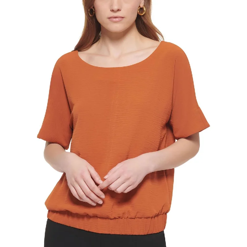 Calvin Klein Womens C  Blouse Satin Bow Blouse