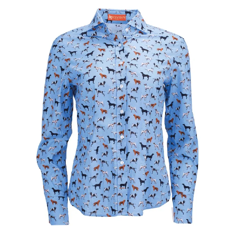Kevin's Finest Ladies Dog Blouse Double Button Blouse