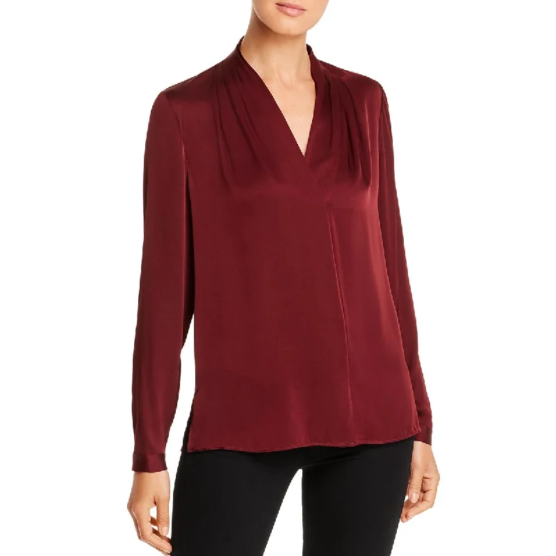 Kobi Halperin Womens Nellie Silk Surplice Blouse Double-Layered Blouse