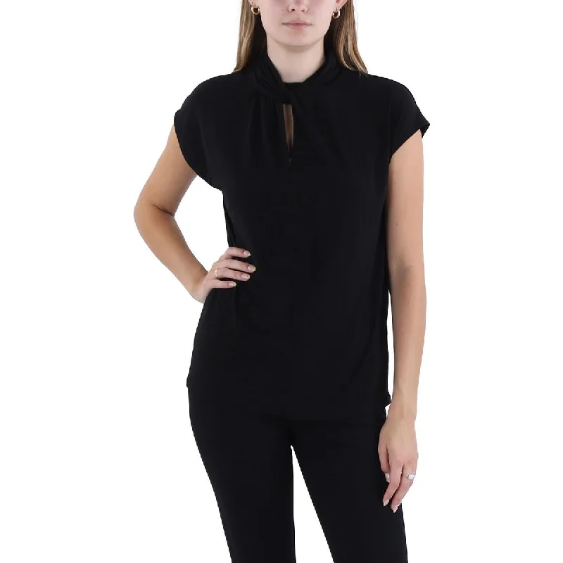 KORS Michael Kors Womens   Twist Sleeveless Blouse Modern Oversized Blouse