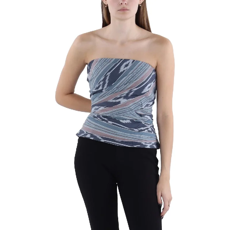 Lauren Ralph Lauren Womens Stripe Half top Blouse Stylish Wrap Blouse