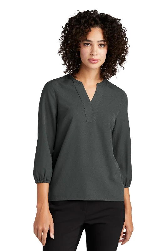 MERCER+METTLE Women's Stretch Crepe 3/4-Sleeve Blouse MM2011 Delicate Bow Blouse