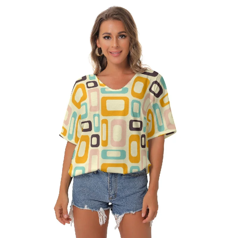 Retro Romance | V-Neck Blouse Loose Fit Blouse