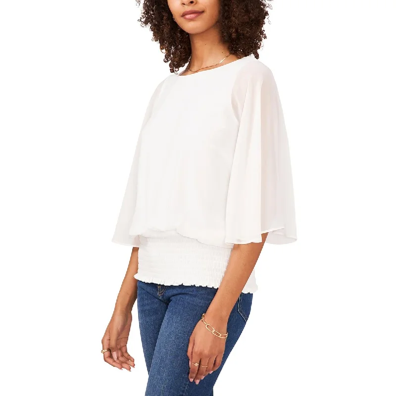 Sam and Jess Womens Drapey Cape Sleeve Blouse Puff Sleeve Blouse