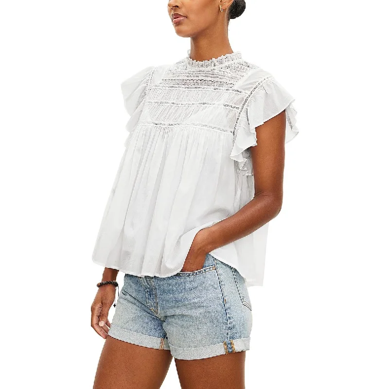 Velvet Womens Flutter Casual Blouse Soft Modal Blouse