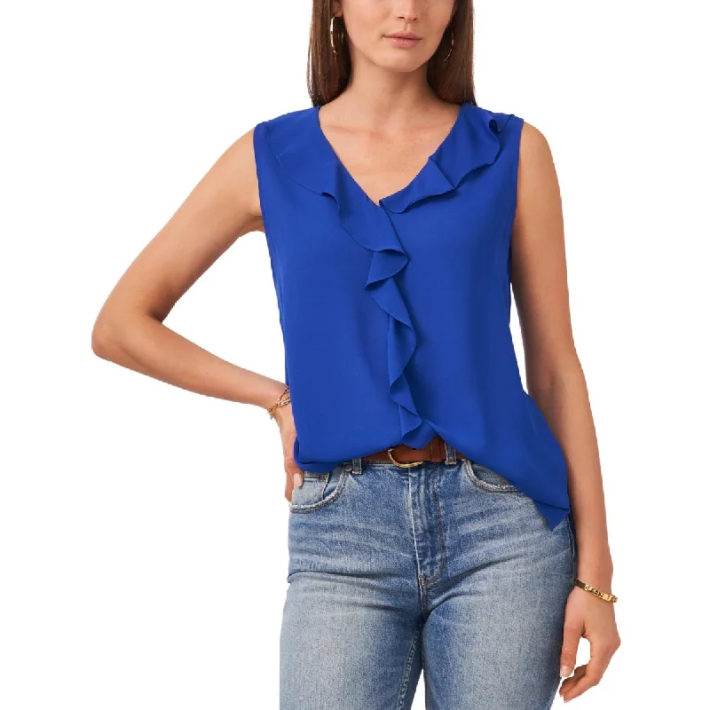 Vince Camuto Womens Chiffon Ruffled Blouse Smart Business Blouse