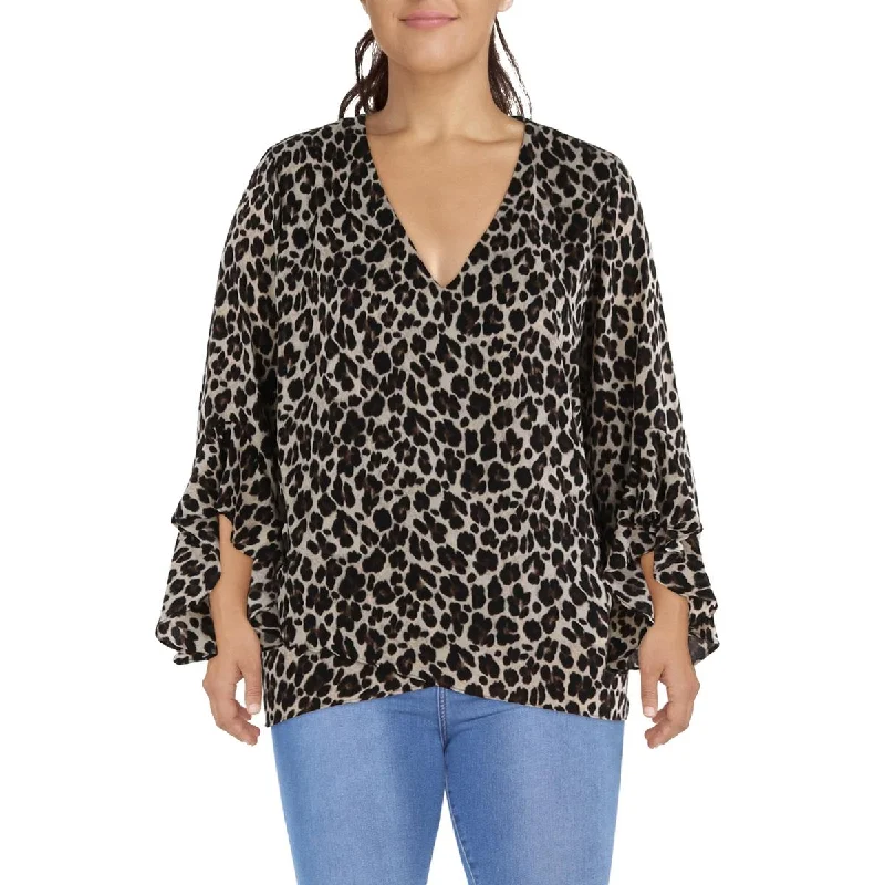 Vince Camuto Womens Plus V Neck Bell Sleeve Blouse Bell Sleeve Blouse