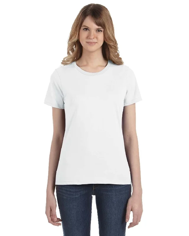 Anvil Ladies Fashion Fit T-Shirt | White Fashionable Trendy Casual