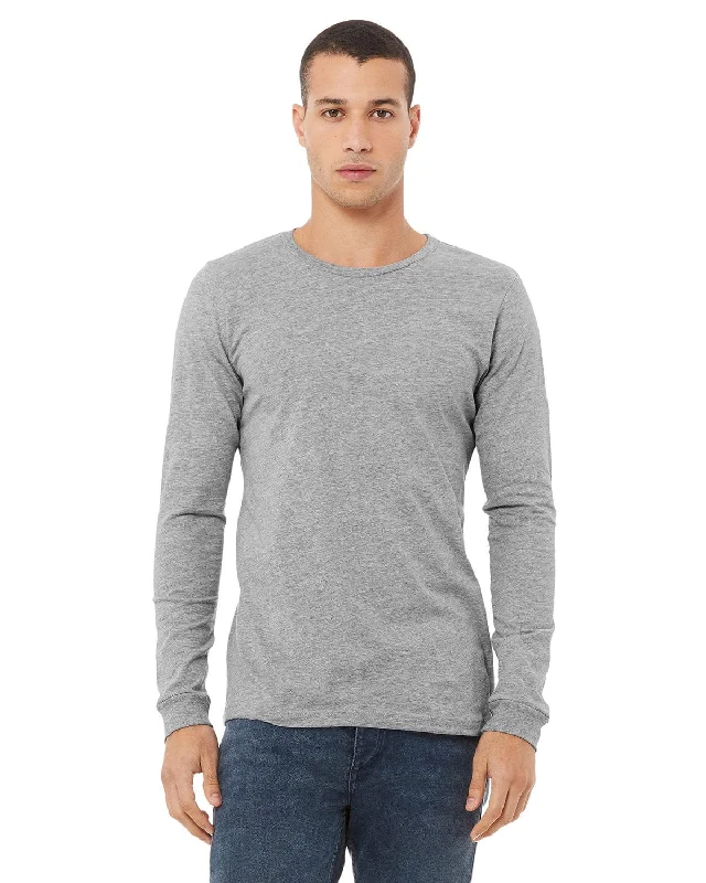 Bella+Canvas Long Sleeve Jersey T-Shirt | Athletic Heather Satin Fabric Silk Fabric Chiffon Fabric Bella+Canvas Long Sleeve Jersey T-Shirt | Athletic Heather Satin Fabric Silk Fabric Chiffon Fabric