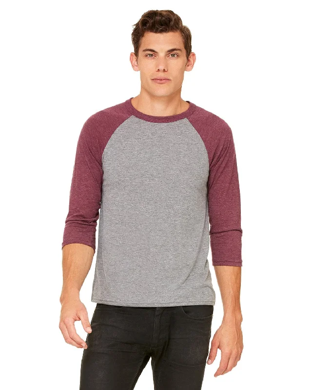 Bella+Canvas Unisex Triblend 3/4-Sleeve Baseball T-Shirt | Gry/ Maroon Trb Satin Fabric Silk Fabric Chiffon Fabric Bella+Canvas Unisex Triblend 3/4-Sleeve Baseball T-Shirt | Gry/ Maroon Trb Satin Fabric Silk Fabric Chiffon Fabric