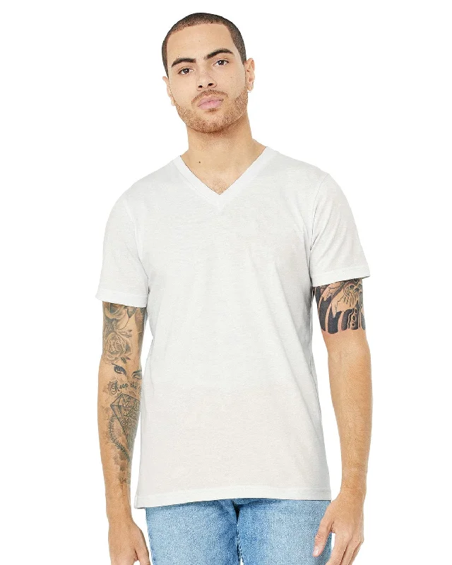 Bella+Canvas Unisex V-Neck T-Shirt | Vintage White Mesh Canvas Denim