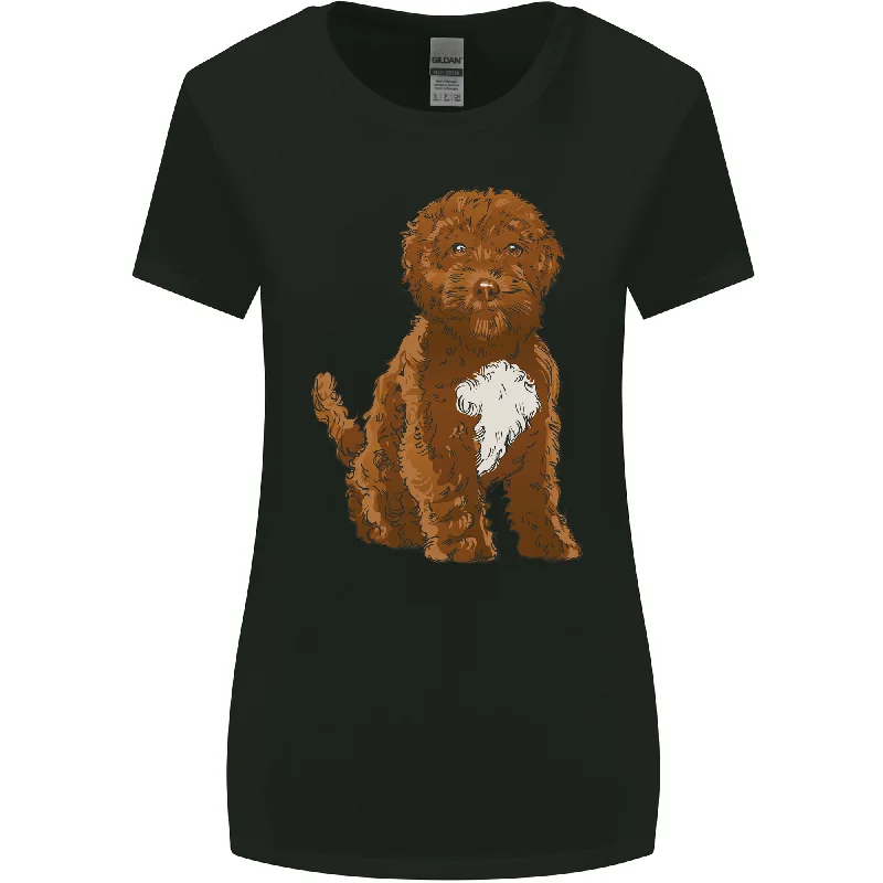 Cockapoo Dog Womens Wider Cut T-Shirt Spandex Blend Rayon Blend Denim Blend