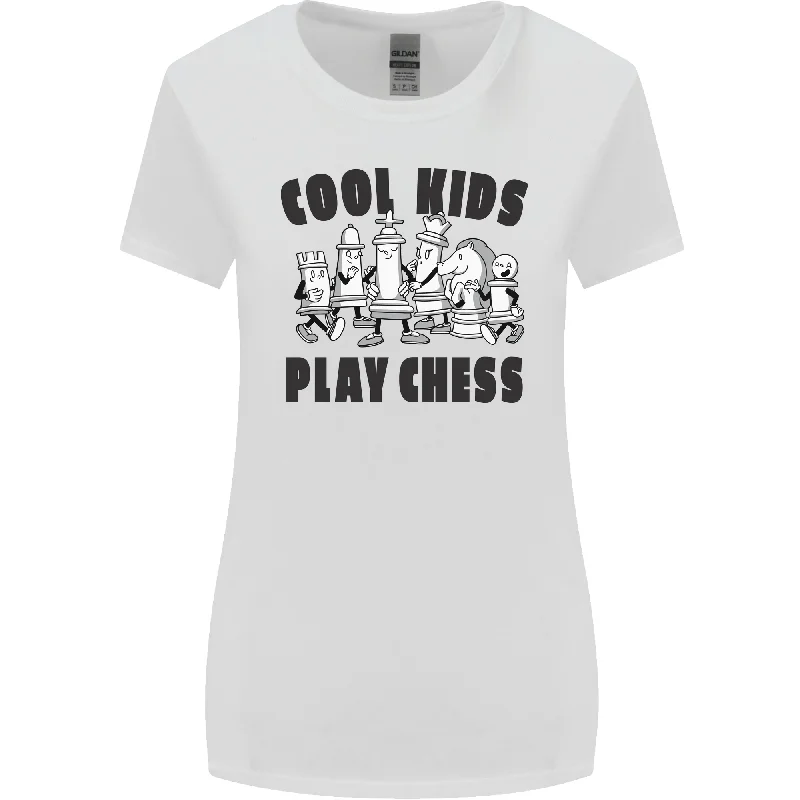 Cool Kids Play Chess Funny Game Player Womens Wider Cut T-Shirt Silk Blend Satin Velvet Cool Kids Play Chess Funny Game Player Womens Wider Cut T-Shirt Silk Blend Satin Velvet