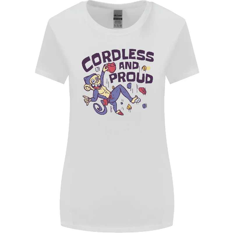 Cordless & Proud Rock Climbing Monkey Womens Wider Cut T-Shirt Welt Pockets Slit Pockets Flap Pockets Cordless & Proud Rock Climbing Monkey Womens Wider Cut T-Shirt Welt Pockets Slit Pockets Flap Pockets