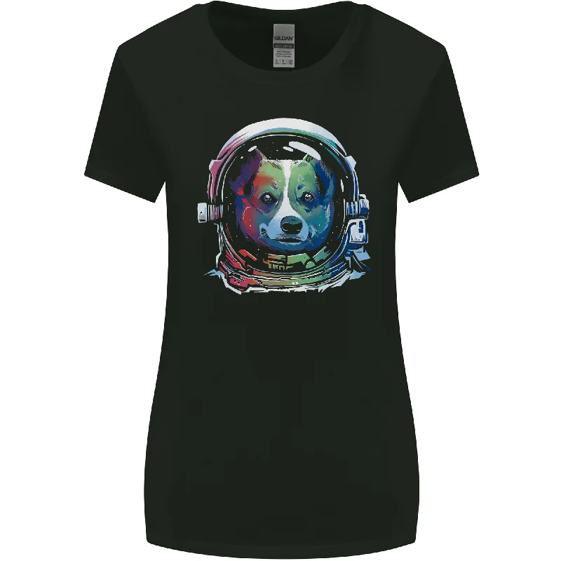 Corgi Astronaut Dog Womens Wider Cut T-Shirt Terry Blend Velvet Blend Canvas Blend