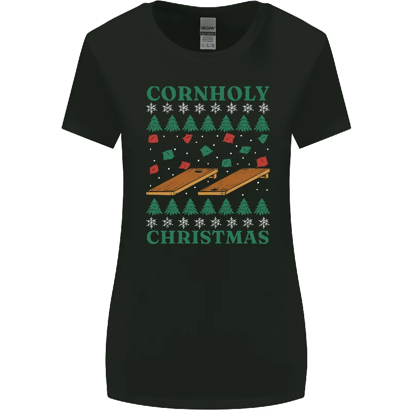 Cornholy Christmas Cornhole Xmas Womens Wider Cut T-Shirt Iron Safe Non-Iron Wrinkle Free Cornholy Christmas Cornhole Xmas Womens Wider Cut T-Shirt Iron Safe Non-Iron Wrinkle Free