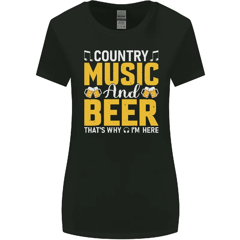 Country Music & Beer Thats Why Im Here Womens Wider Cut T-Shirt Lace Blend Ribbed Blend Corduroy Blend Country Music & Beer Thats Why Im Here Womens Wider Cut T-Shirt Lace Blend Ribbed Blend Corduroy Blend