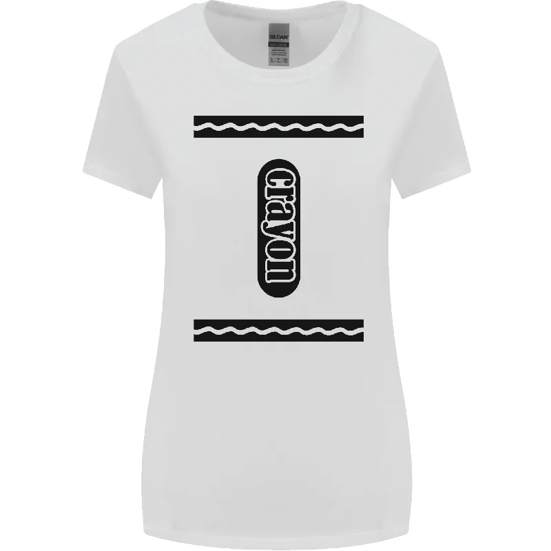 Crayon Fancy Dress Outfit Costume Funny Womens Wider Cut T-Shirt Cashmere Blend Cotton Blend Poly Blend