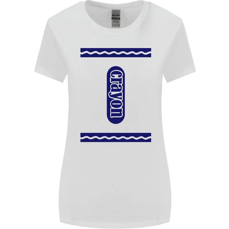 Crayon Fancy Dress Outfit Costume Funny Womens Wider Cut T-Shirt Welt Pockets Slit Pockets Flap Pockets