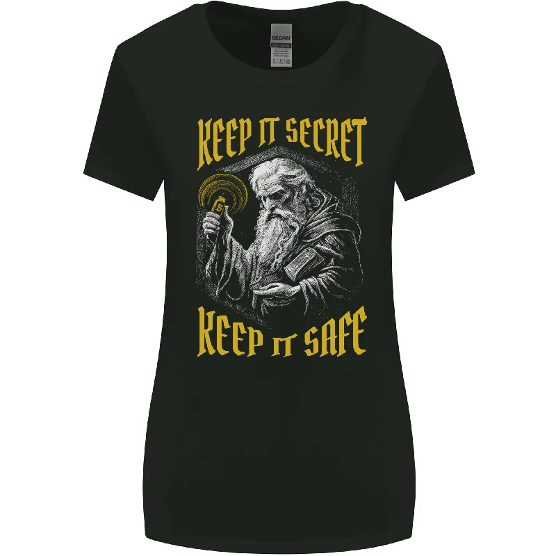Crypto Keep it Secret Wizard Bitcoin Womens Wider Cut T-Shirt Front Pockets Side Pockets Patch Pockets Crypto Keep it Secret Wizard Bitcoin Womens Wider Cut T-Shirt Front Pockets Side Pockets Patch Pockets