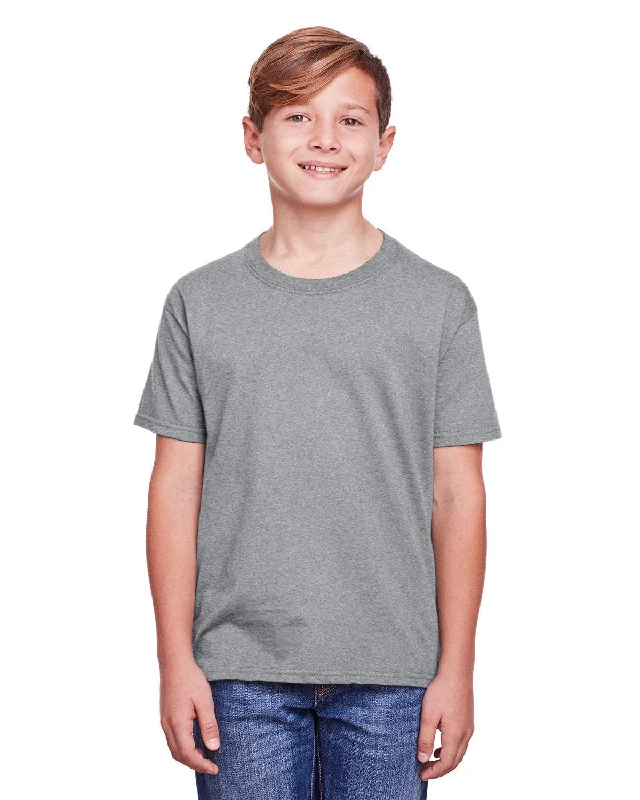 Fruit of the Loom Youth ICONIC T-Shirt | Athletic Heather Lace Blend Ribbed Blend Corduroy Blend
