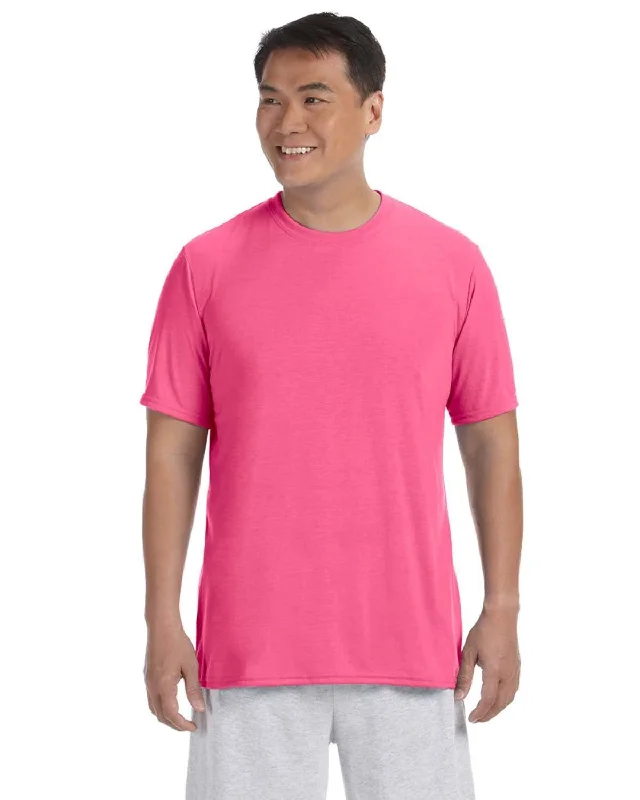 Gildan 4.5 oz. Performance T-Shirt | Safety Pink Front Pockets Side Pockets Patch Pockets