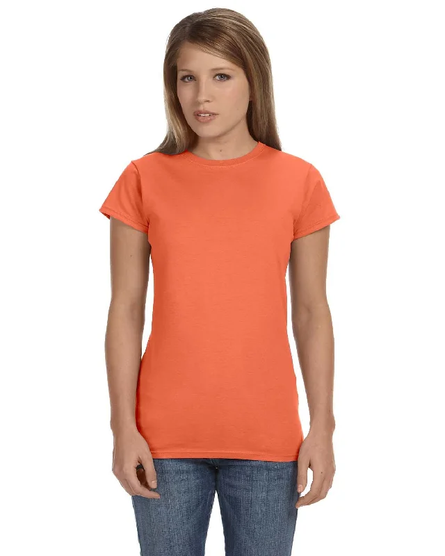 Gildan Ladies SoftStyle T-Shirt | Heather Orange Anti-Shrink Durable Soft