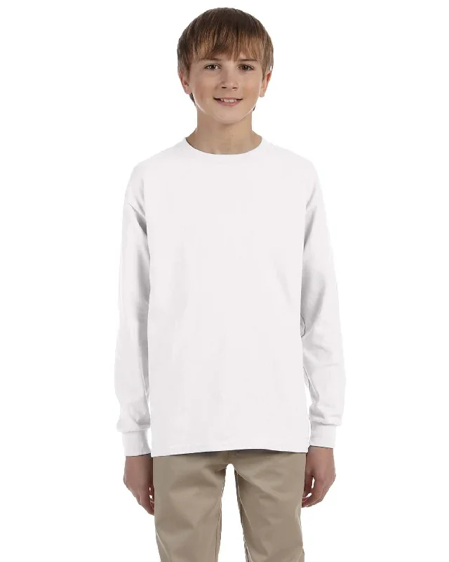 Gildan Youth Ultra Cotton Long Sleeve T-Shirt | White Zippered Front Buttoned Front Snap Front Gildan Youth Ultra Cotton Long Sleeve T-Shirt | White Zippered Front Buttoned Front Snap Front