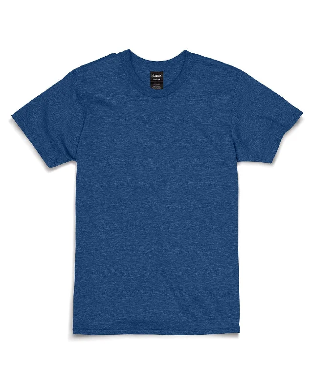 Hanes Combed Cotton T-Shirt | Regal Navy Hthr Basic T-Shirt Crew Neck Short Sleeve