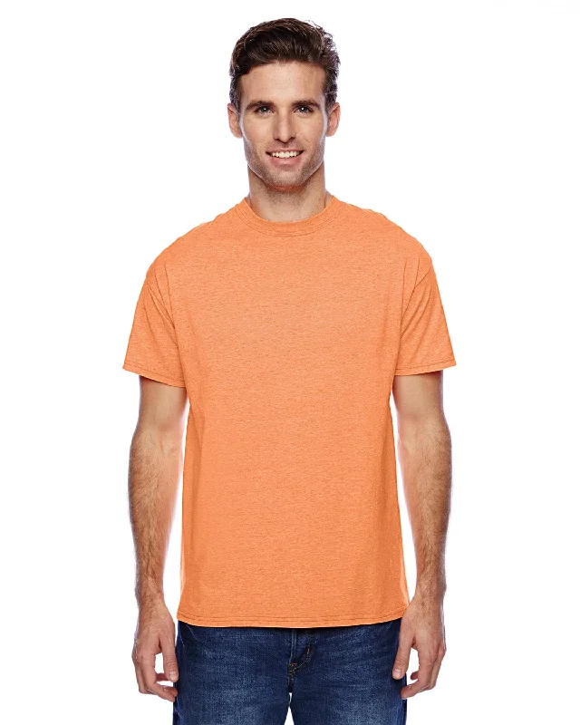 Hanes Unisex X-Temp Performance T-Shirt | Neon Orange Hthr Welt Pockets Slit Pockets Hanes Unisex X-Temp Performance T-Shirt | Neon Orange Hthr Welt Pockets Slit Pockets
