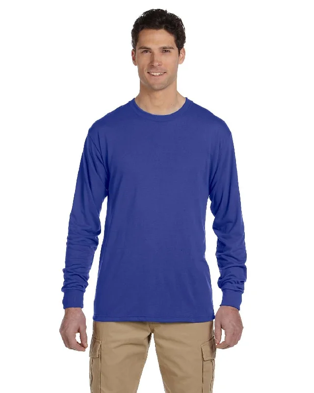 Jerzees 100% Polyester Long Sleeve T-Shirt | Royal V-Neck T-Shirt Long Sleeve Cotton