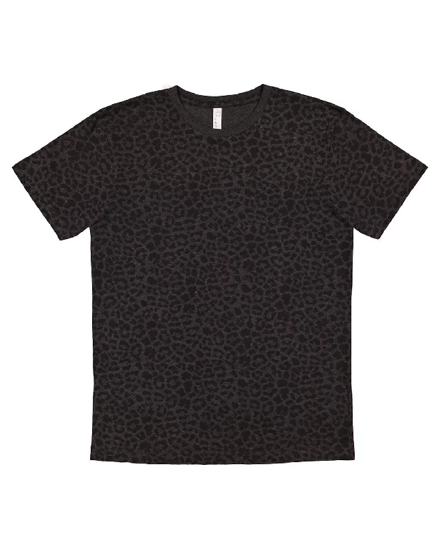 LAT Fine Jersey T-Shirt | Black Leopard Mesh Blend Leather Blend Suede Blend
