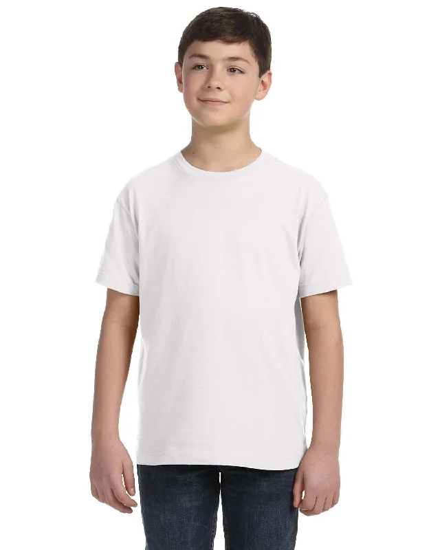 LAT Youth Fine Jersey T-Shirt | White Striped Floral Plaid