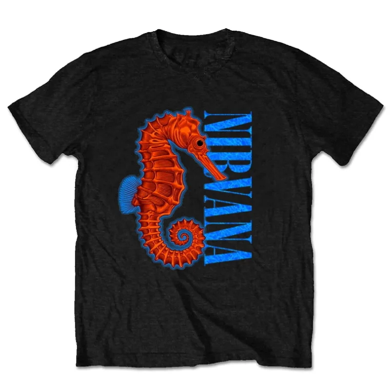 Nirvana | Official Band T-Shirt | Seahorse Oversized T-Shirt Spandex breathable