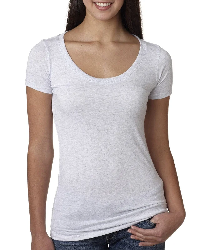 Next Level Ladies Triblend Scoop Neck Tee | Heather White Terry Blend Velvet Blend Canvas Blend Next Level Ladies Triblend Scoop Neck Tee | Heather White Terry Blend Velvet Blend Canvas Blend