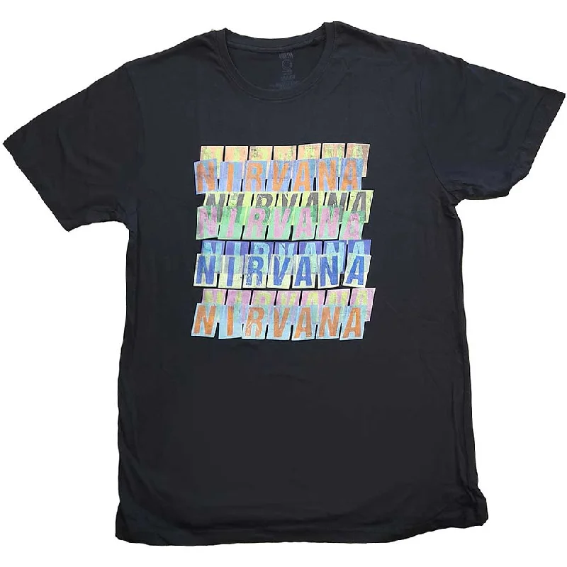 Nirvana | Official Band T-Shirt | Repeat Thin T-Shirt Open Front Quick Dry
