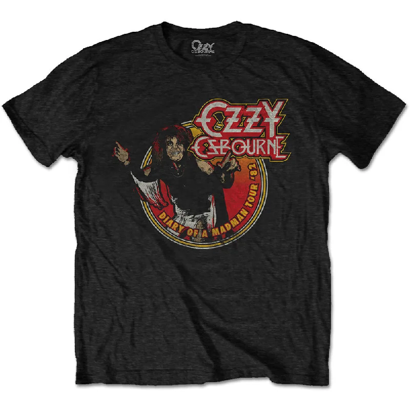 Ozzy Osbourne | Official Band T-Shirt | Diary of a Mad Man Tour 1982 Zippered Front Buttoned Front Snap Front