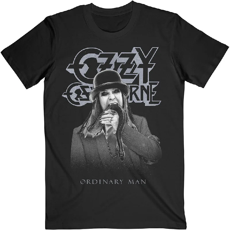 Ozzy Osbourne | Official Band T-Shirt | Ordinary Man Snake Ryograph Elasticated Padded Insulated