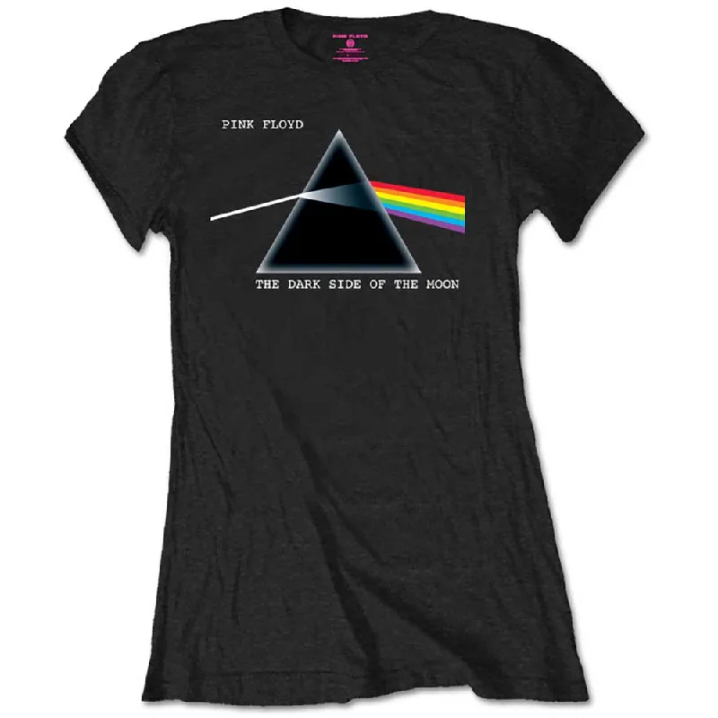 Pink Floyd | Official Band T-Shirt | Dark Side of the Moon Courier Notch Collar Peter Pan Collar Cowl Neck Pink Floyd | Official Band T-Shirt | Dark Side of the Moon Courier Notch Collar Peter Pan Collar Cowl Neck