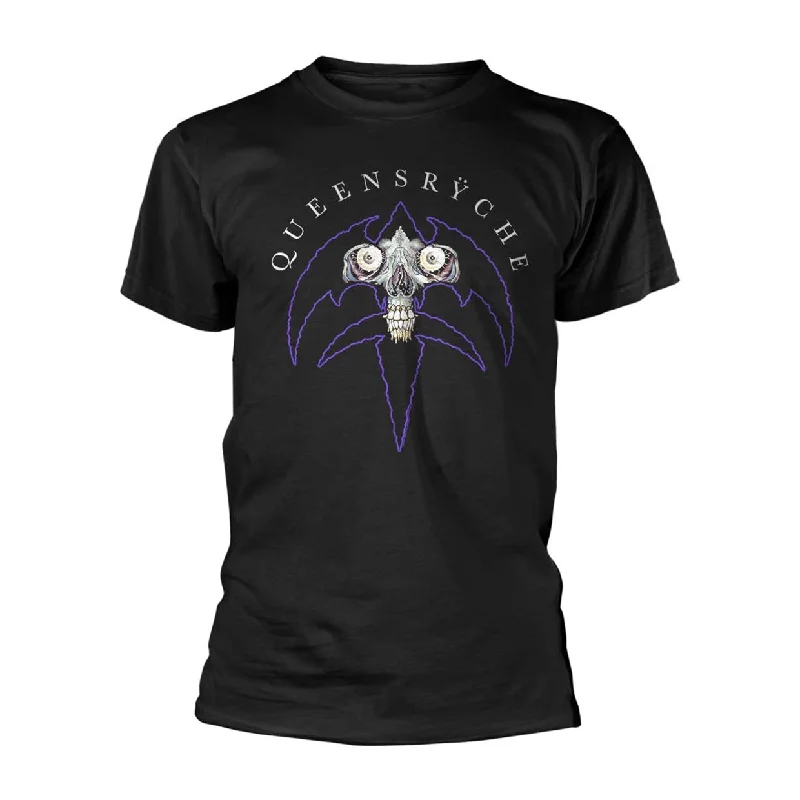 Queensryche Unisex T-shirt: Empire Skull Ribbed Striped Patterned