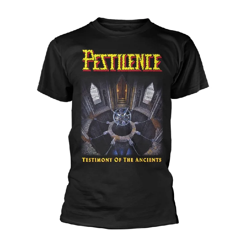Pestilence Unisex T-shirt: Testimony Of The Ancients (back print) Spandex Blend Rayon Blend Denim Blend Pestilence Unisex T-shirt: Testimony Of The Ancients (back print) Spandex Blend Rayon Blend Denim Blend